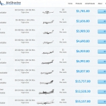AirCharter.com Booking Engine Aircraft Category results