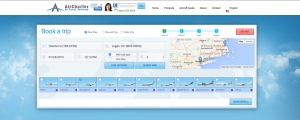 AirCharter.com Buchungssystem Ergebnisse nach Flugzeugkategorie